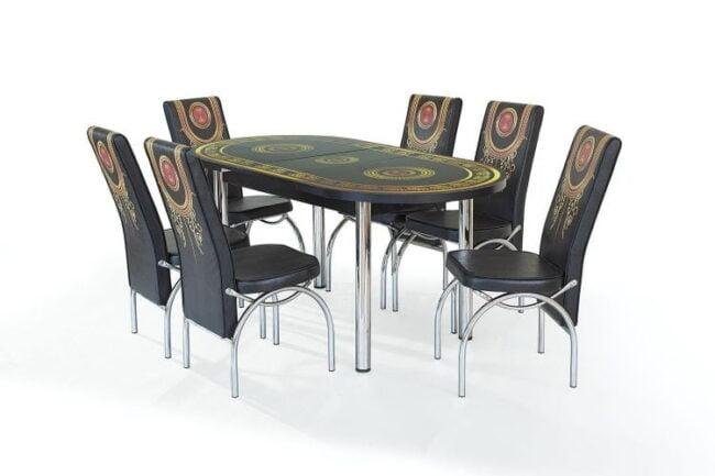 Black Turkish Table with chairs (2)