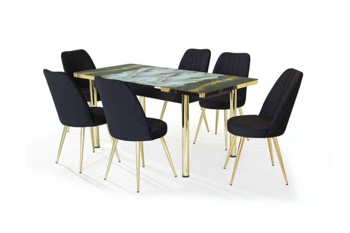 Black Turkish Style table with  black & Golden feet  of chairs
