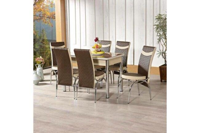 Brown High Gloss Dining Table